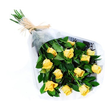 Bouquet de doce rosas amarillas