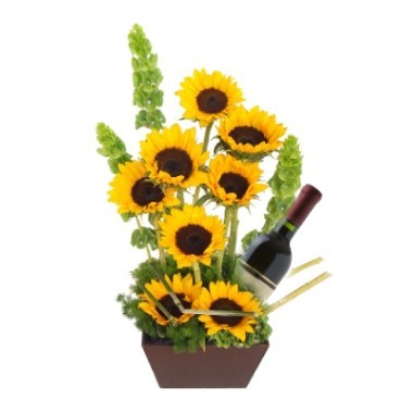 Ocho Girasoles  y vino