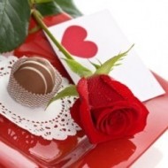 Rosa con chocolates